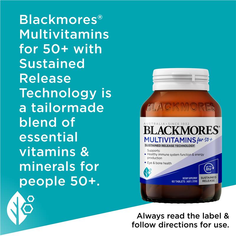 Blackmores Multivitamin For 50+ Sustained Release 60 Tablets - GimmeNow