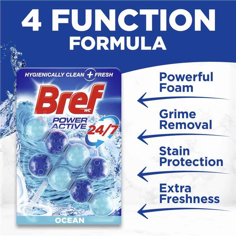 Bref Power Active Toilet Cleaner Ocean Breeze Twin Pack 100g