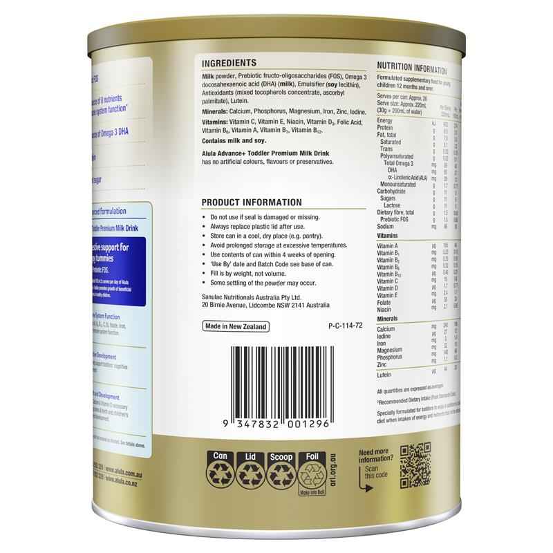 Alula Advance+ Stage 3 Toddler Milk Drink 1 Year+ 800g