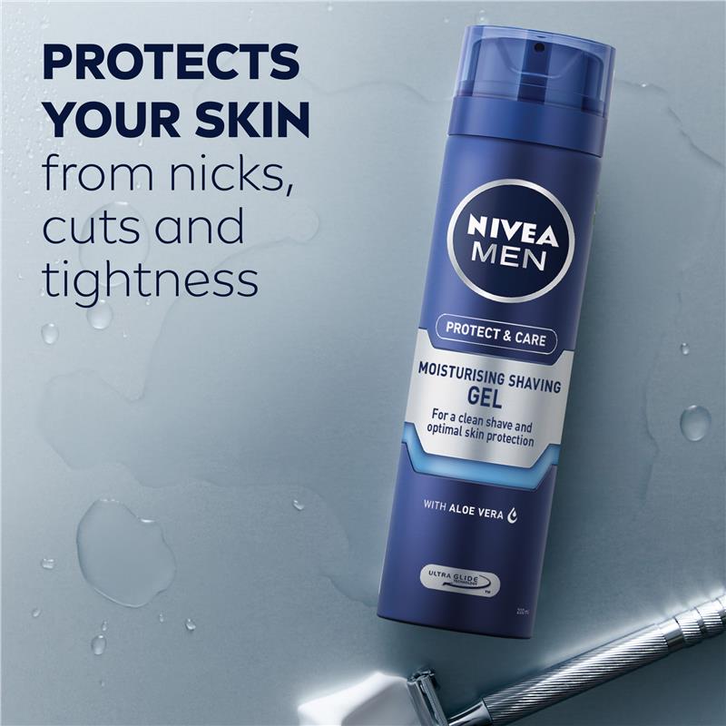 NIVEA MEN Protect & Care Shaving Gel Moisturising 200ml - GimmeNow
