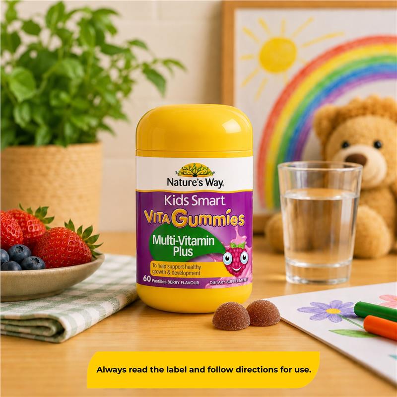 Nature's Way Kids Smart Vita Gummies Multi-Vitamin+ 60 Pastilles