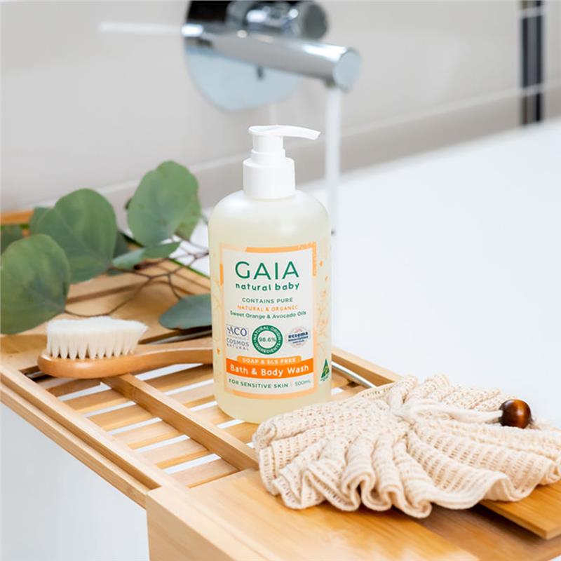 Gaia Natural Baby Bath & Body Wash 500ml Pump - GimmeNow