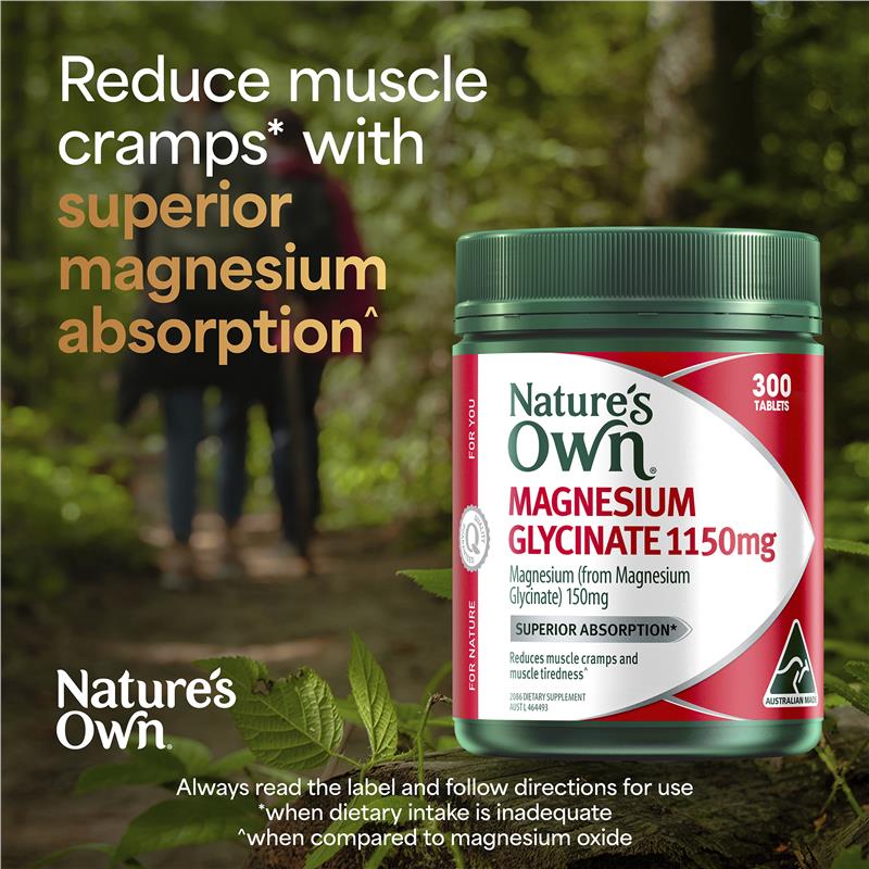 Nature's Own Magnesium Glycinate 1150mg 300 Tablets Exclusive Size