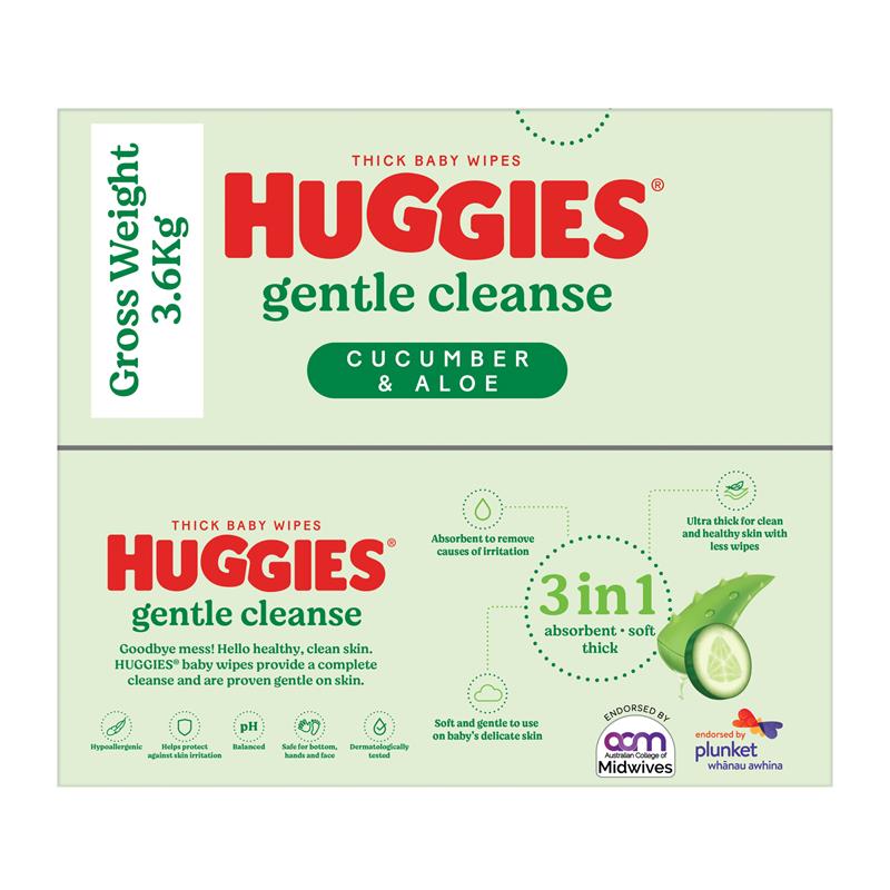 Huggies Thick Baby Wipes Cucumber & Aloe 400 Pack
