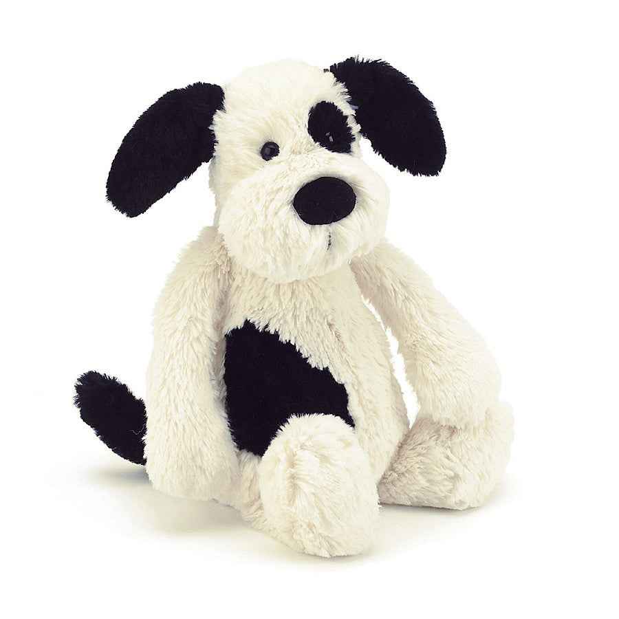Jellycat Bashful Black & Cream Rufferty Puppy Original (Medium) 31cm