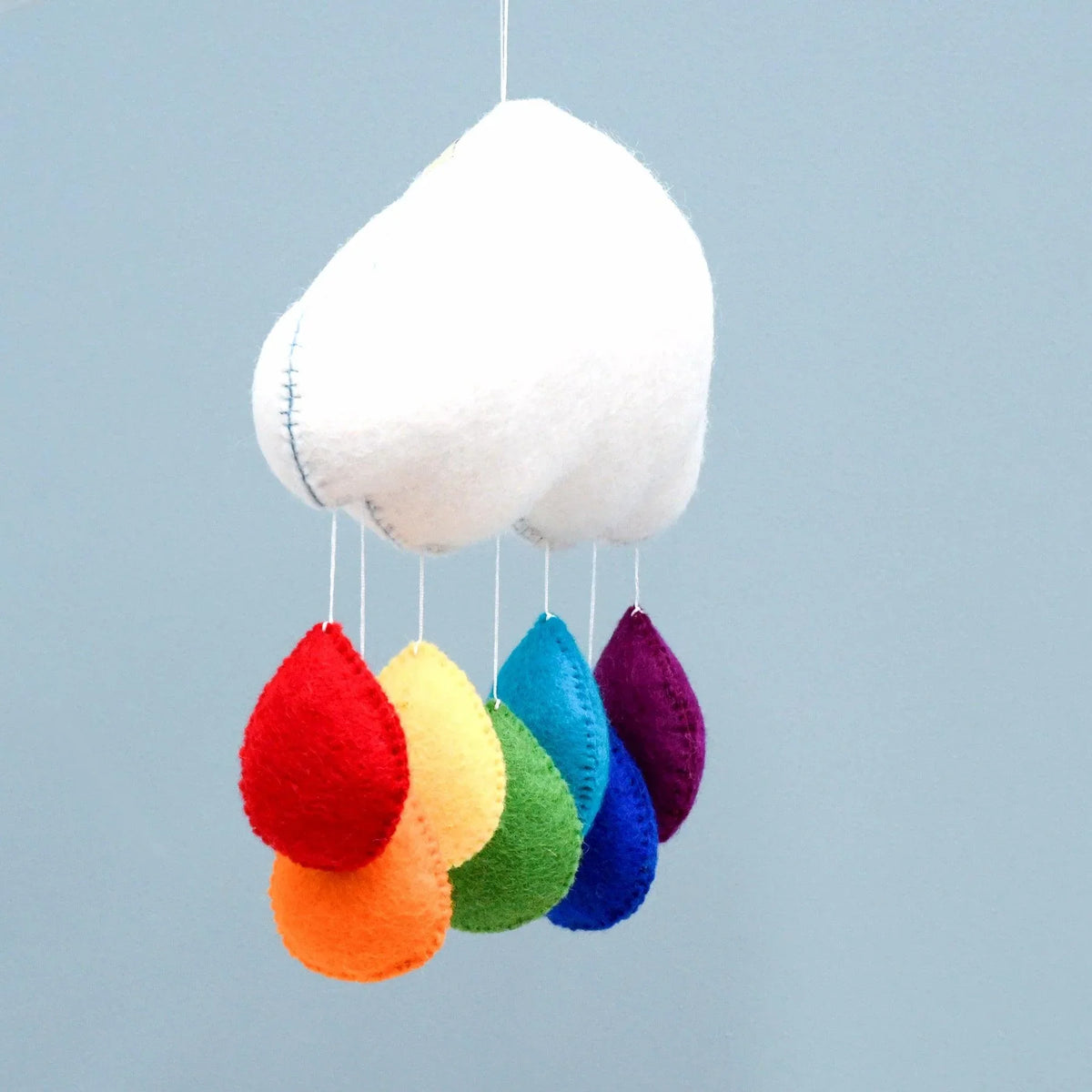 Tara Treasures Large Felt Cloud Baby Nursery Mobile with Rainbow Droplets Baby Gifts Idea 0m+