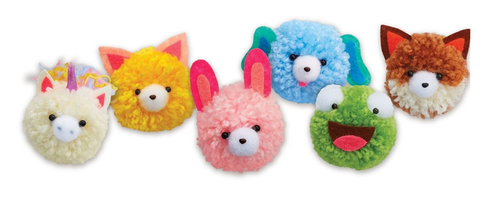 KidzMaker Make Your Own Pom Pom Pets Kit Art and Craft for kids 5yrs+