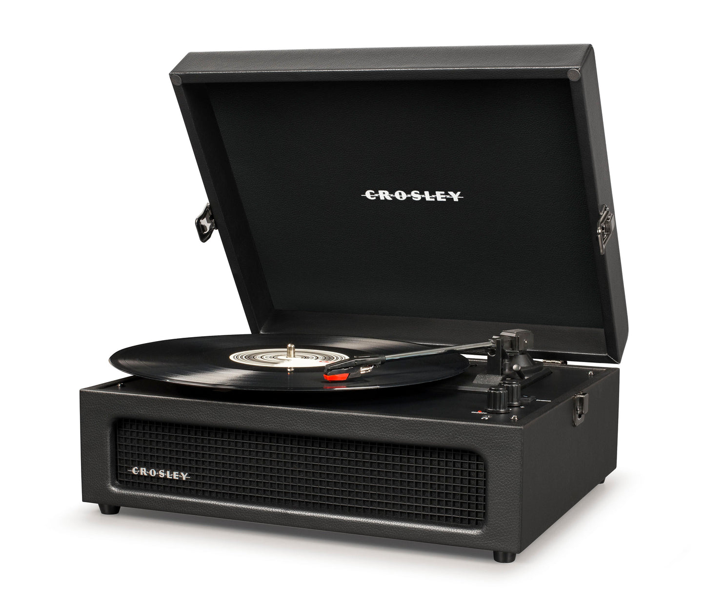 Voyager Bluetooth Portable Turntable - Black + Bundled Record Storage Display Stand