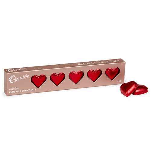 Chocolatier Milk Chocolate Hearts 45g - Red