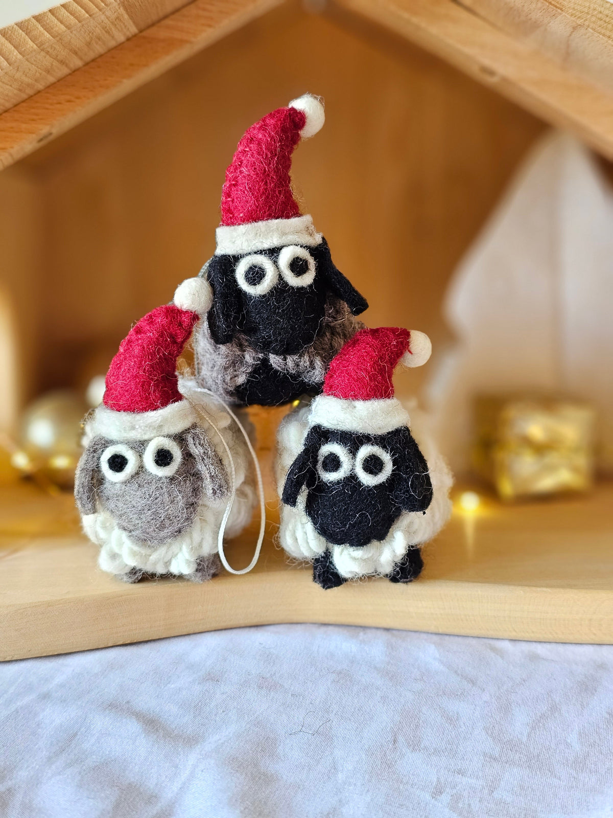 Pashom Felt Christmas Tree Decor Natural Woolly Sheep Pretend & Imaginative Play Toys Christmas Range 3yrs+
