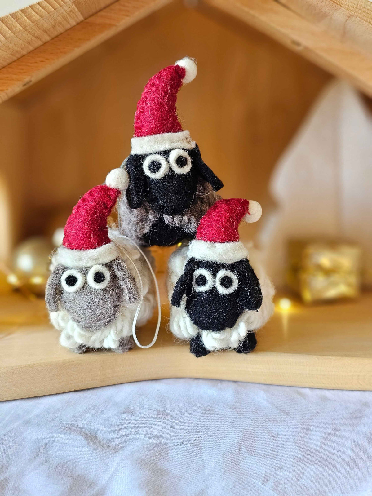 Pashom Felt Christmas Tree Decor Natural Woolly Sheep Pretend & Imaginative Play Toys Christmas Range 3yrs+