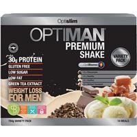Optislim Optiman Premium Shake Variety Pack 14 x 56g - GimmeNow