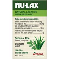 Nulax Natural Laxative Tablets With Prebiotic Senna + Aloe 180 Tablets - GimmeNow