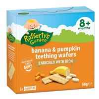 Raffertys Garden Banana & Pumpkin Baby Teething Wafers 8+ Months 60g