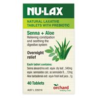 Nulax Natural Laxative Tablets With Prebiotic Senna + Aloe 40 Tablets - GimmeNow