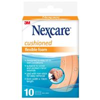 Nexcare Cushioned Flexible Foam Lengths 6cm x 10cm 10 Pack