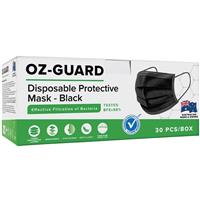 Oz Guard Disposable Black Face Masks 30 Pack - Made In Australia - GimmeNow