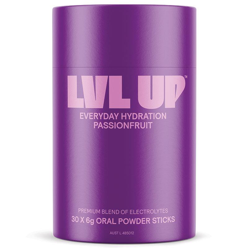 Lvl Up Everyday Hydration Sticks Passionfruit 30 Pack