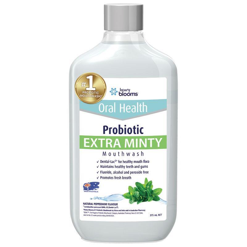 Henry Blooms Probiotic Mouthwash Peppermint 375ml