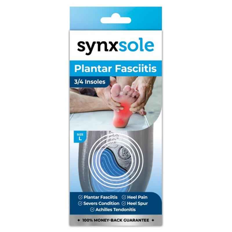 Synxsole Plantar Fasciitis Insoles Large