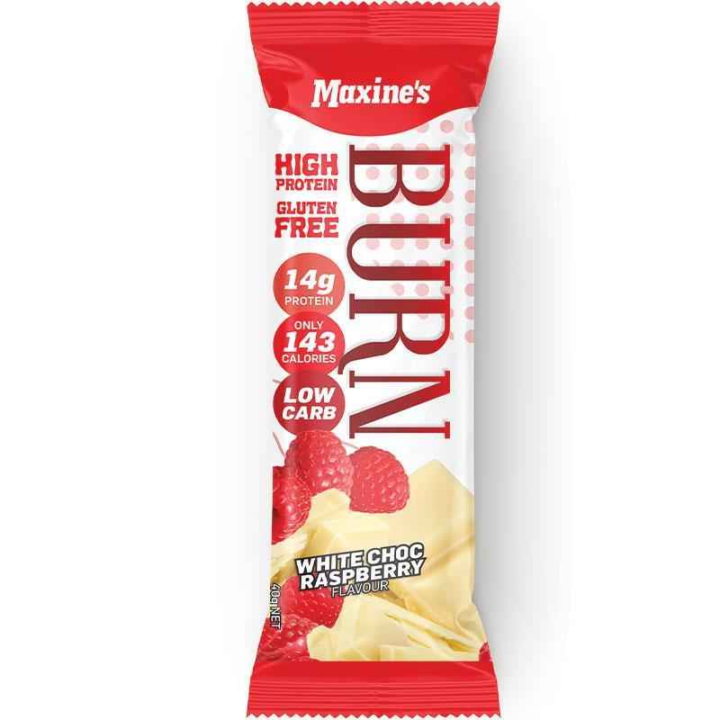 Maxine's Burn Bar White Choc Raspberry 40g