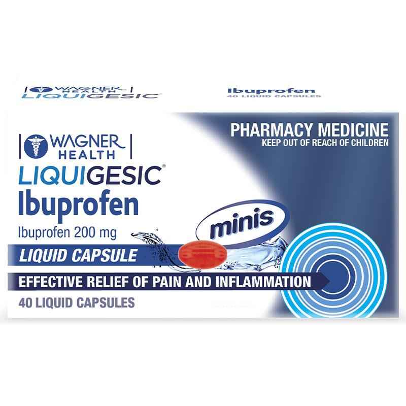 Wagner Health Liquigesic Mini Ibuprofen 200mg 40 Liquid Capsules