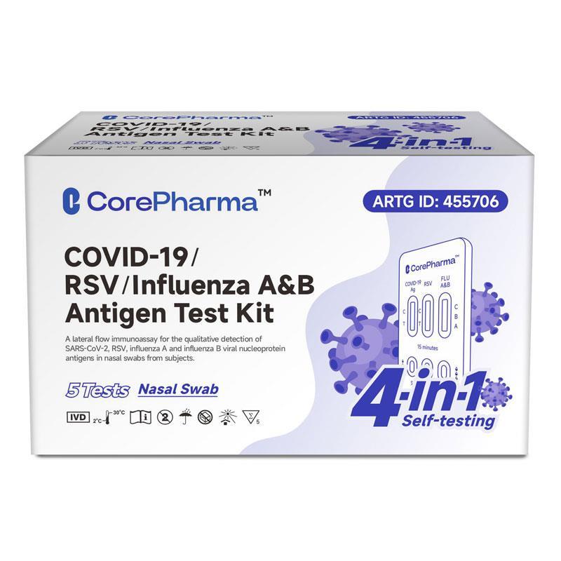 Corepharma Covid-19/RSV/Influenza A&B Antigen Test Kit 5 Tests