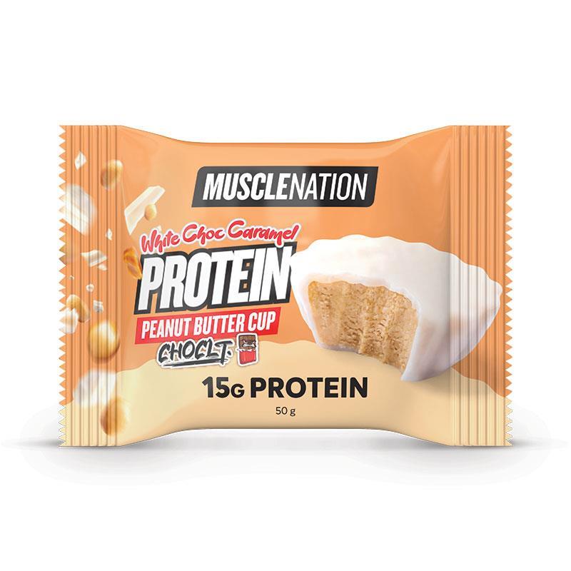 Muscle Nation Peanut Butter Cup Choclt White Choc Caramel 50g
