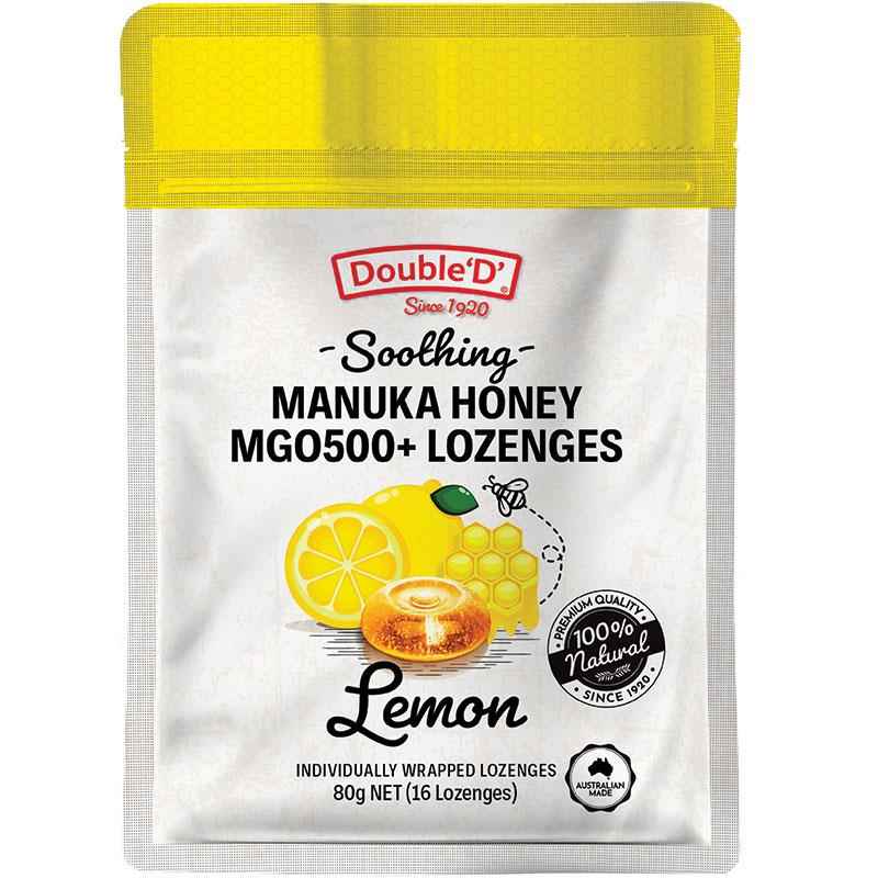 Double D Manuka Honey Lozenges Lemon 16 Pack