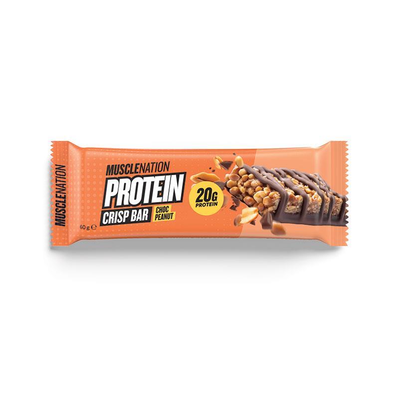Muscle Nation Crisp Protein Bar Choc Peanut 60g