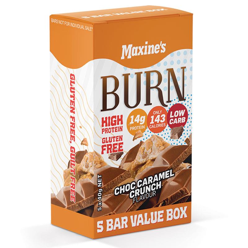 Maxines Burn Bars Choc Caramel Crunch 5 x 40g