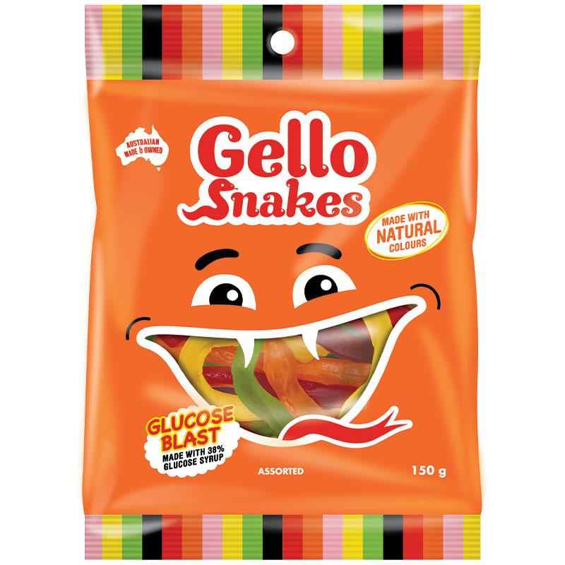 Gello Snakes Assorted 150g