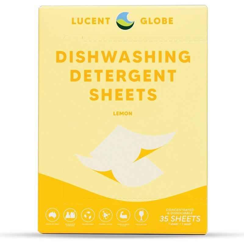Lucent Globe Dishwashing Detergent Sheets Fresh Lemon 35 Sheets