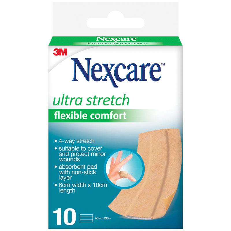 Nexcare Ultra Stretch Flexible Comfort Lengths 6cm x 10cm 10 Pack