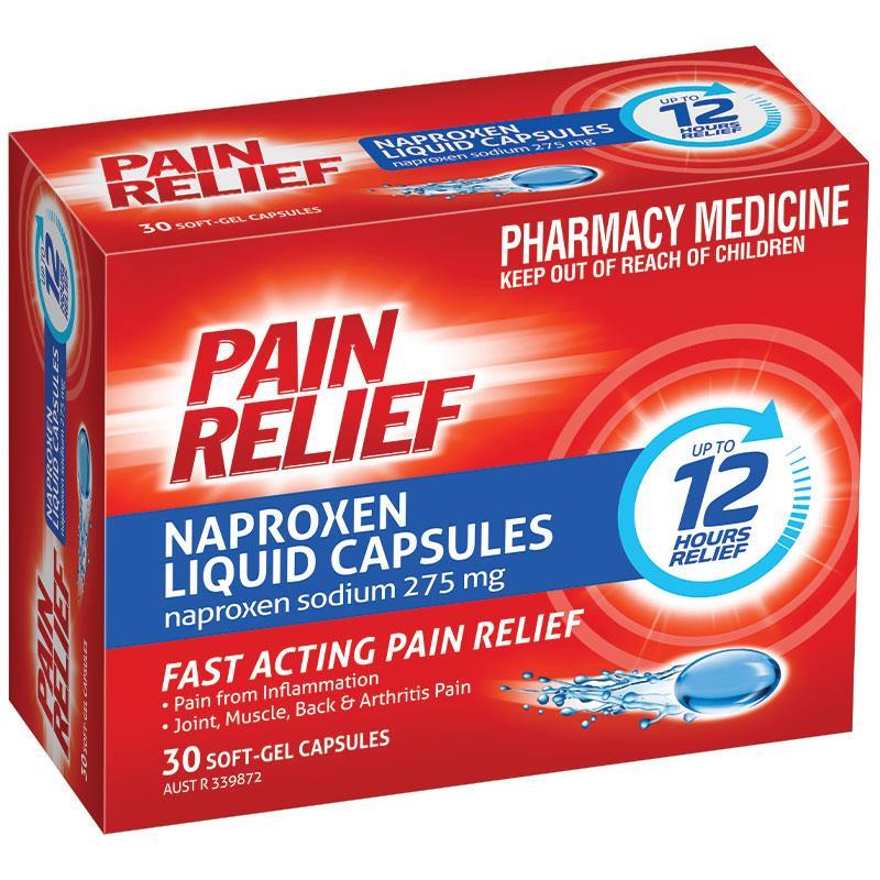 Pain Relief Naproxen Liquid Capsules 30 Pack