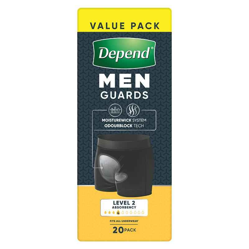 Depend Men Incontinence Guards Level 2 20 Pack