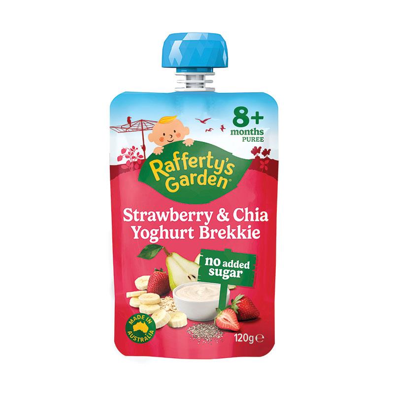 Raffertys Garden Strawberry & Chia Yoghurt Brekkie 120g