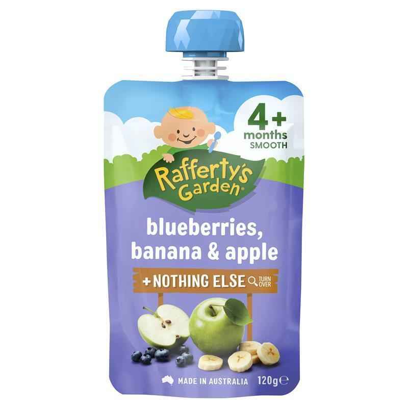 Raffertys Garden 4 Months Blueberry Banana & Apple 120g