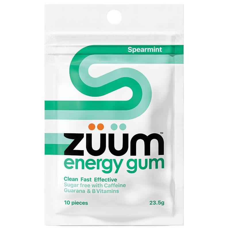 Zuum Energy Chewing Gum Spearmint 10 Pieces