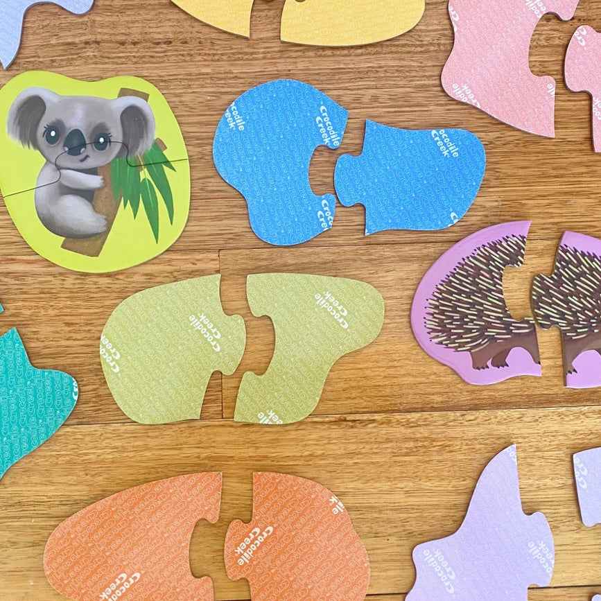 Crocodile Creek Let’s Begin Aussie Animals 10 Beginner 2pc Jigsaw Puzzle Cognitive Developmental Toys for Toddlers 2yrs+