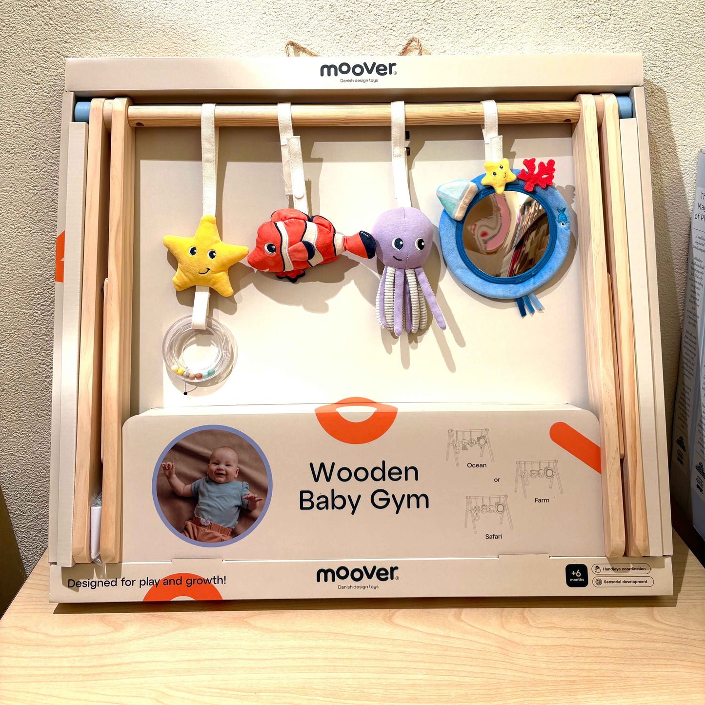 Moover Toys Wooden Baby Activity Gym Ocean Baby Toys 6m+ (Bulky Shipping)