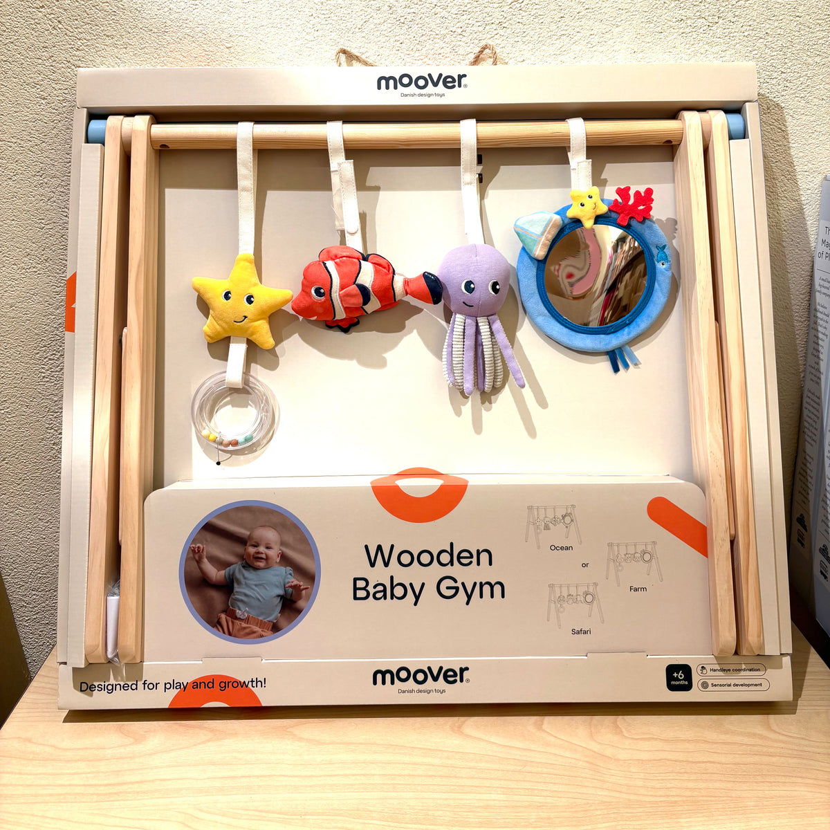 Moover Toys Wooden Baby Activity Gym Ocean Baby Toys 6m+ (Bulky Shipping)