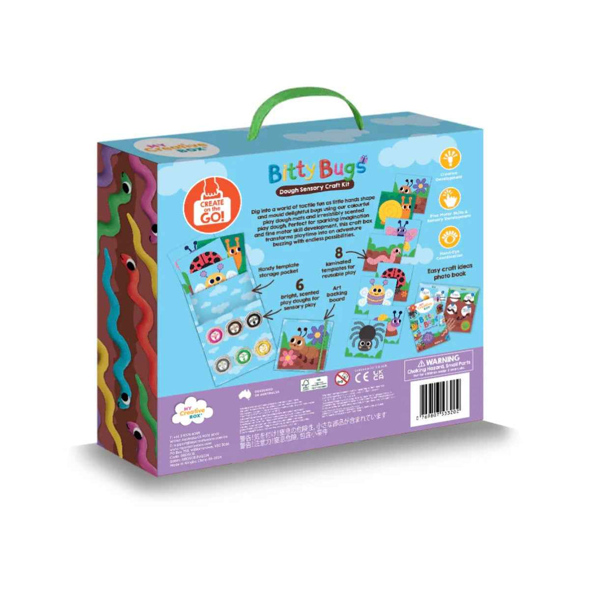 My Creative Box Bitty Bugs Dough Playdough Sensory Art and Craft Developmental Toys for Preschoolers 3yrs+