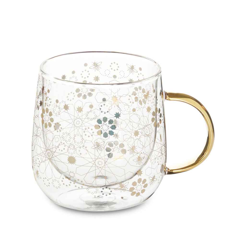 Bee Moroccan Glass Double Walled Mug