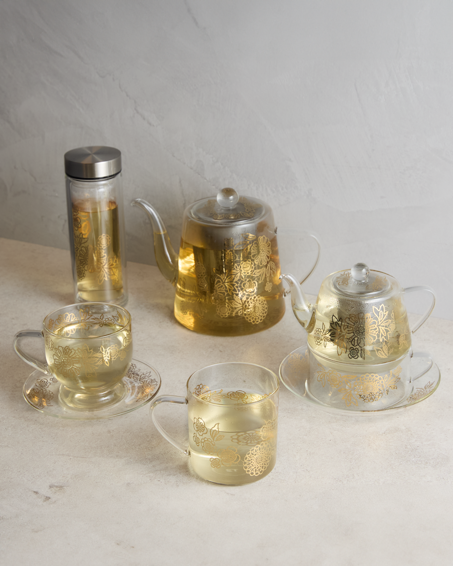 T2 Boxed Double Wall Glass Flask Heirloom Garden