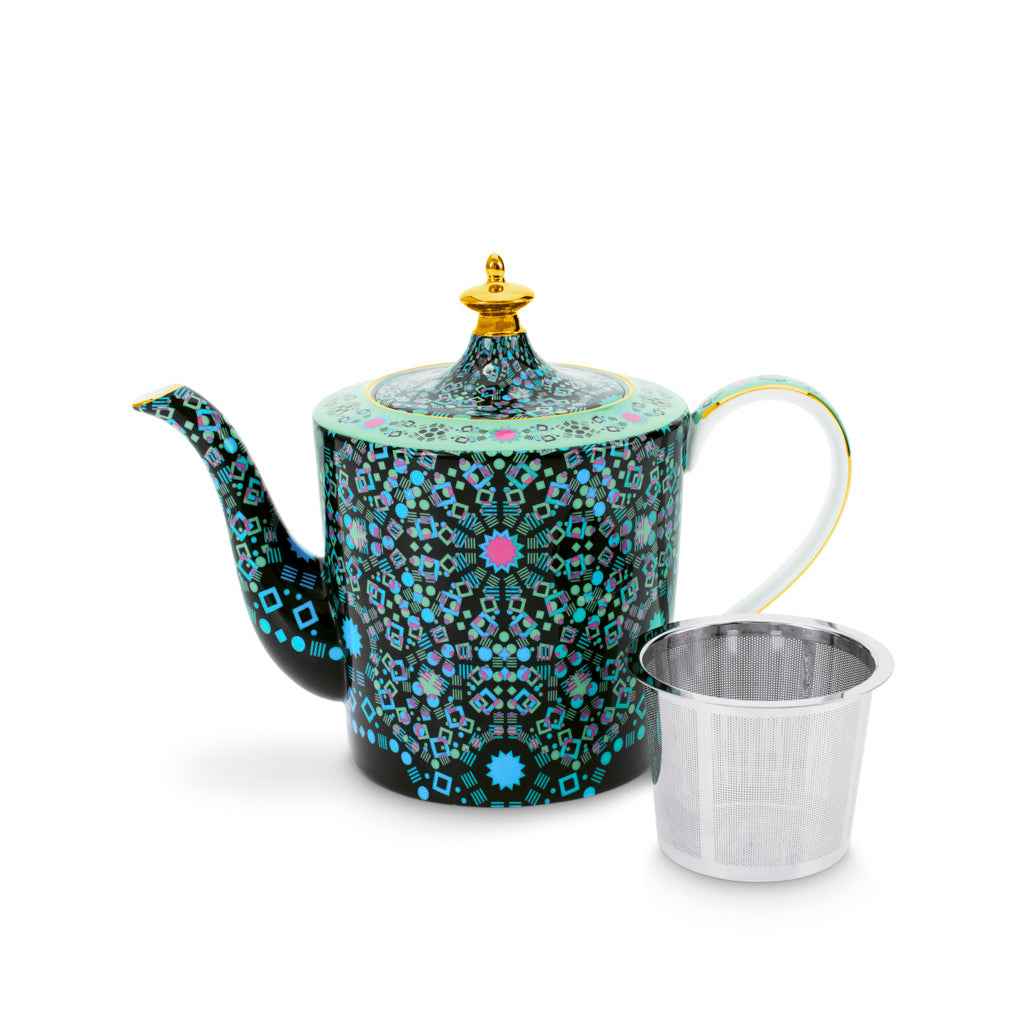 Moroccan Tealeidoscope Black Teapot Large