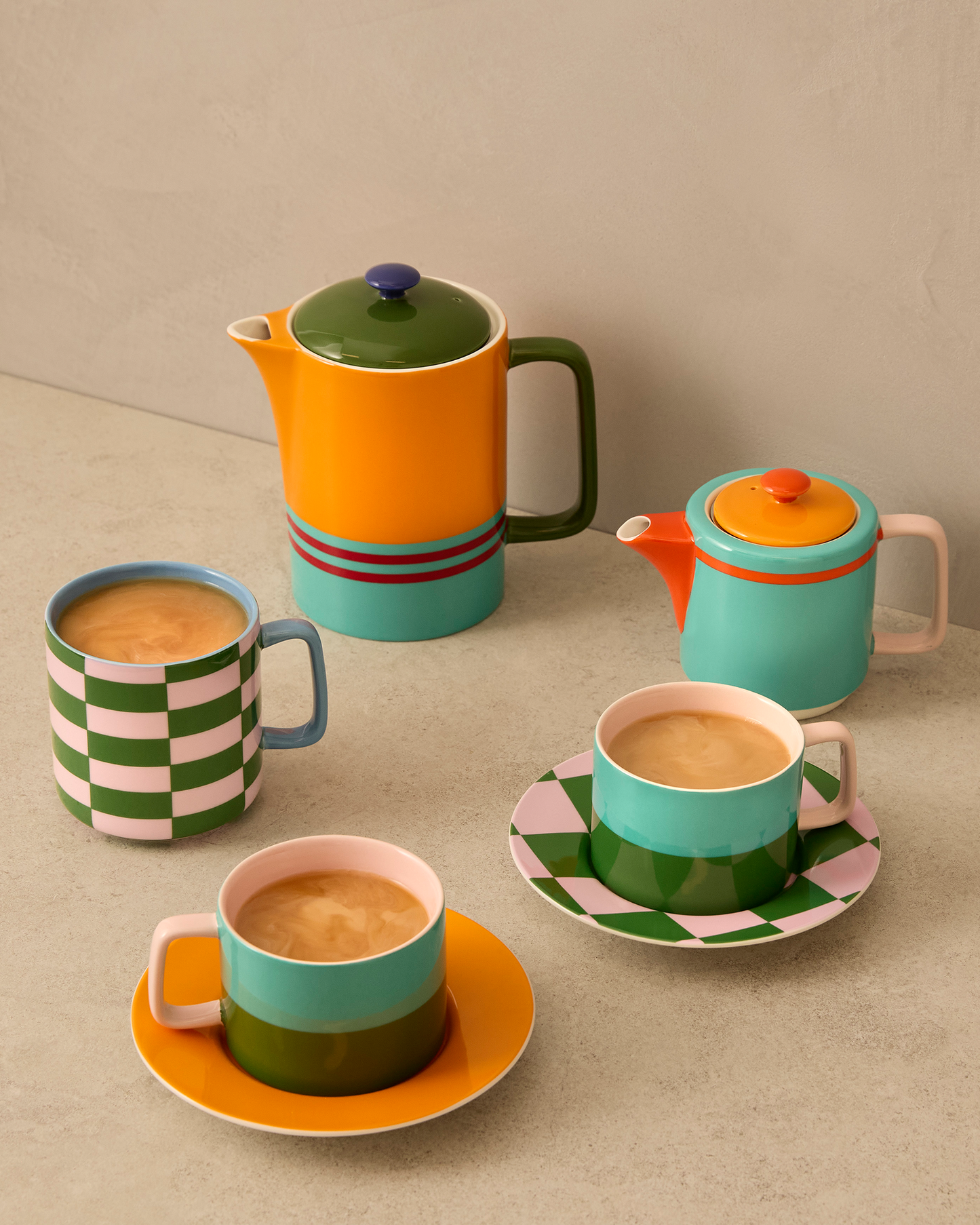 Moditerranean Cup & Saucer Sunset Tangerine