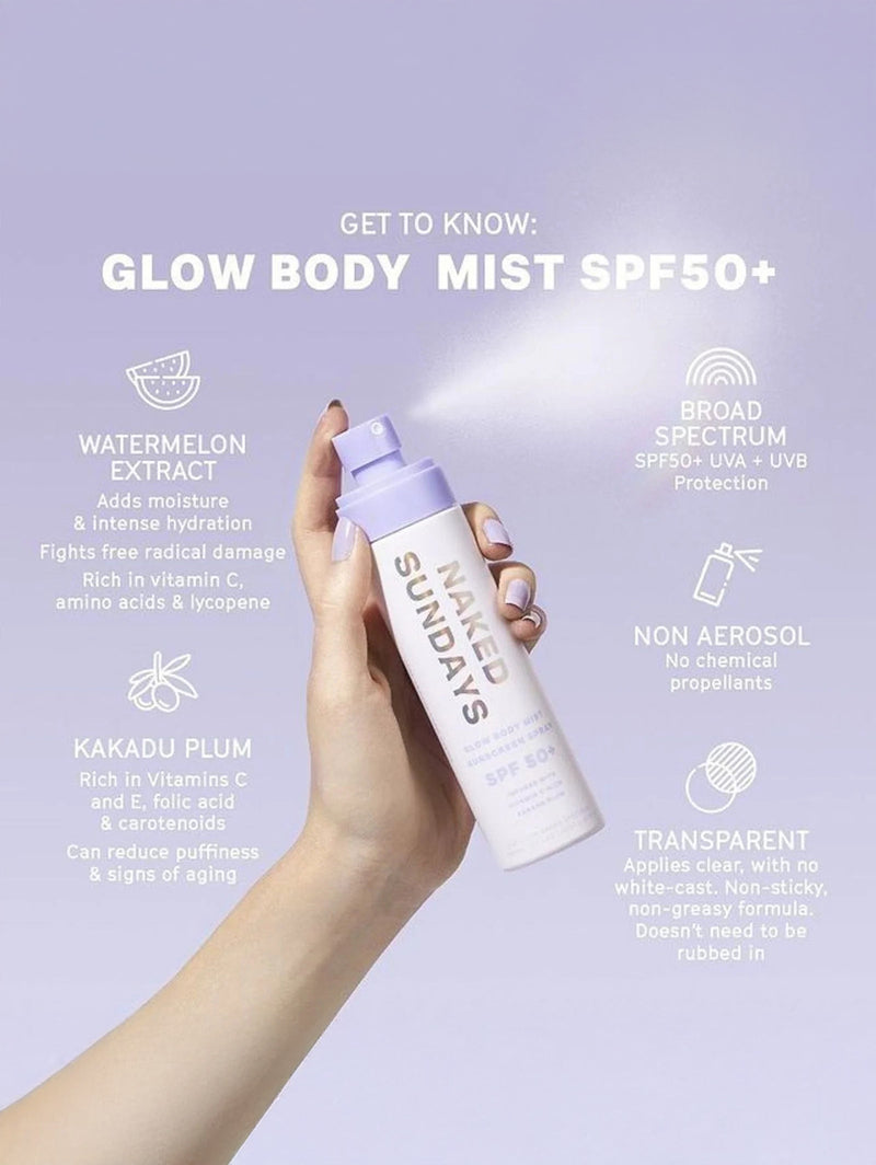 SPF50+ Glow Body Mist
