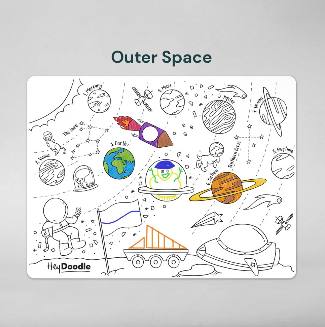 Hey Doodle Outer Space Art and craft for kids Travel Toy Space Toys Space Theme Best Seller Most Loved in Store 3yrs+