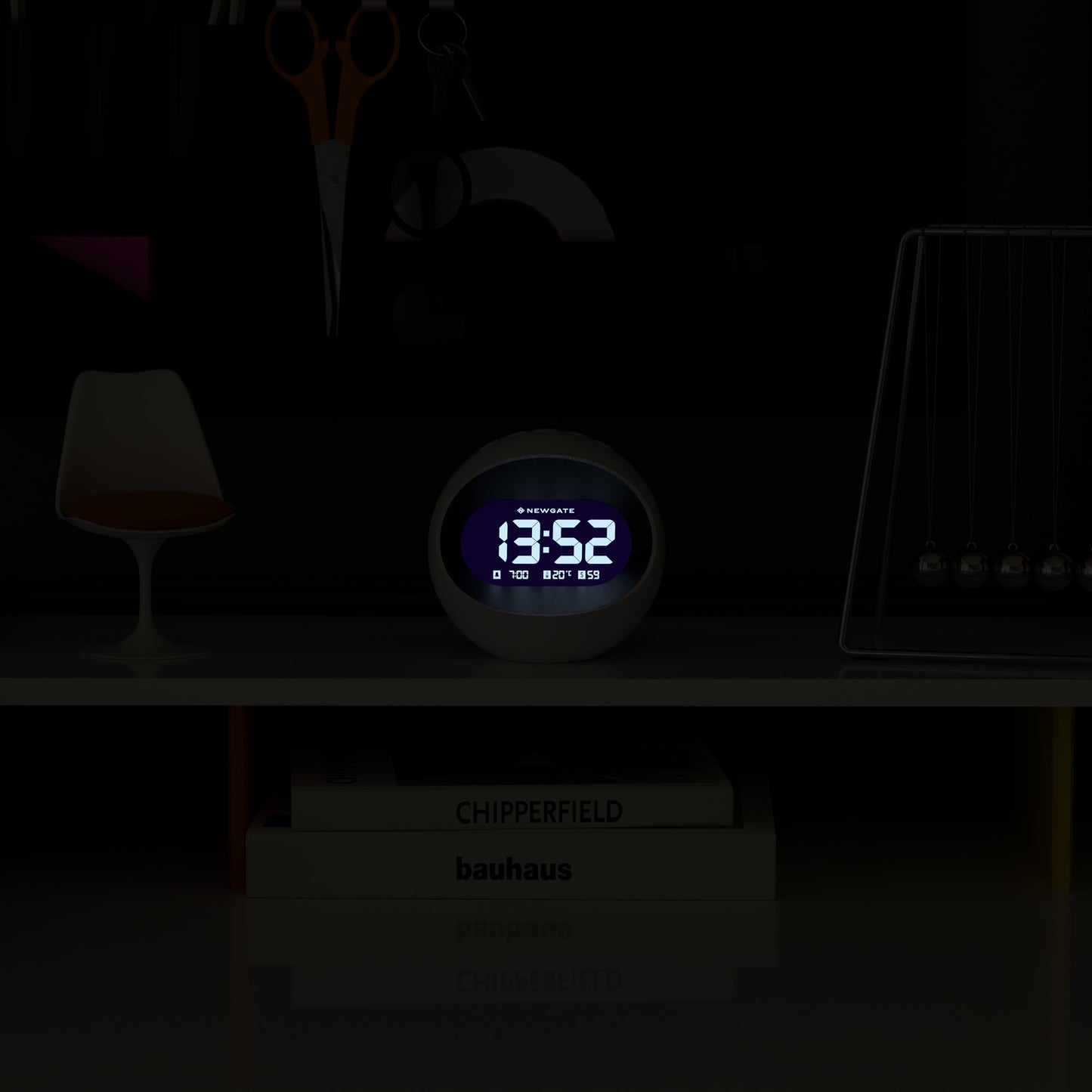 Centre Of The Earth Lcd Alarm Clock White